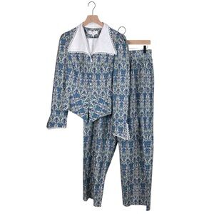 NEW Kristinit Anisa Paisley Jacket and Trouser Pants Set Size Medium Victorian